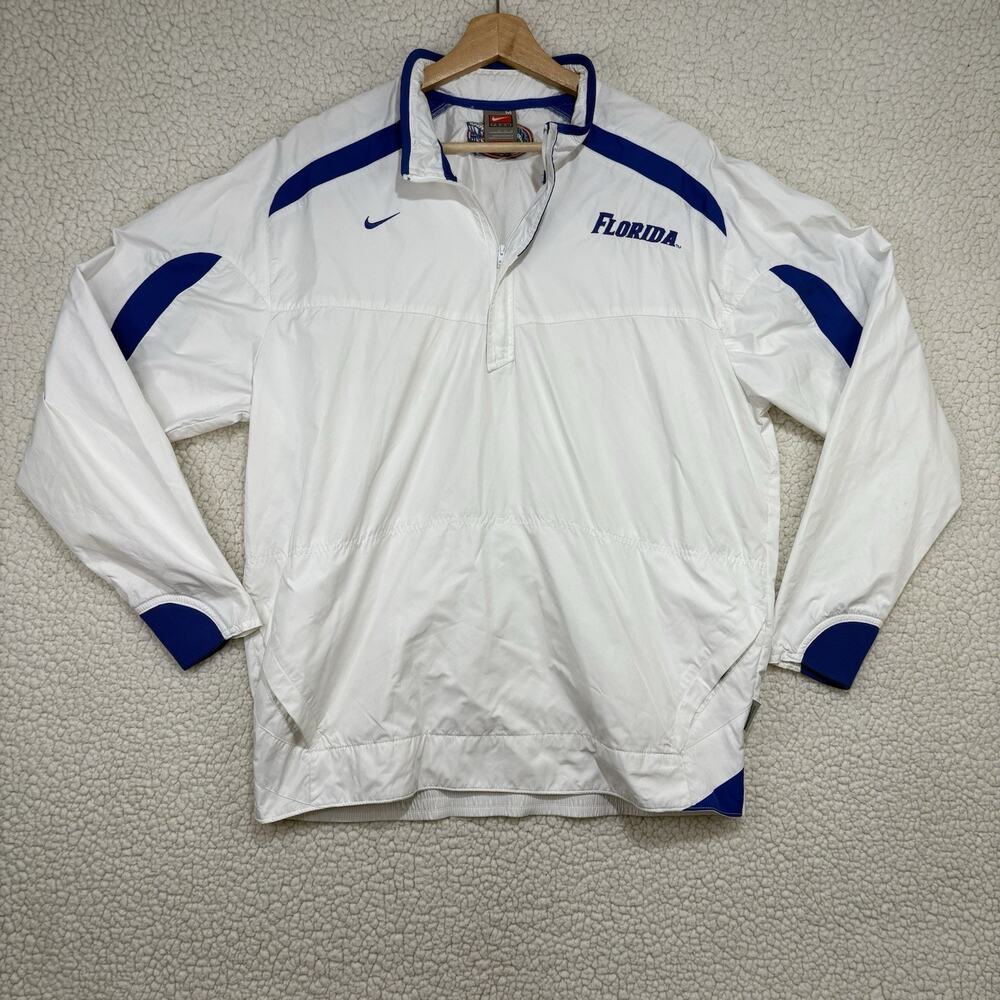 Nike Team Florida Gators Storm Fit 1/4 Zip Jacket Mens Medium Vintage White